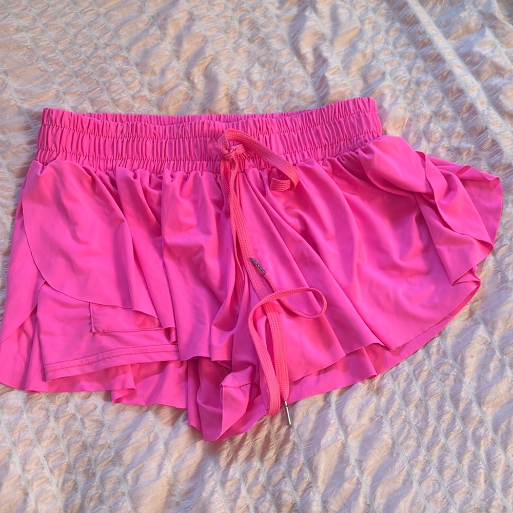 Pink flowy shorts